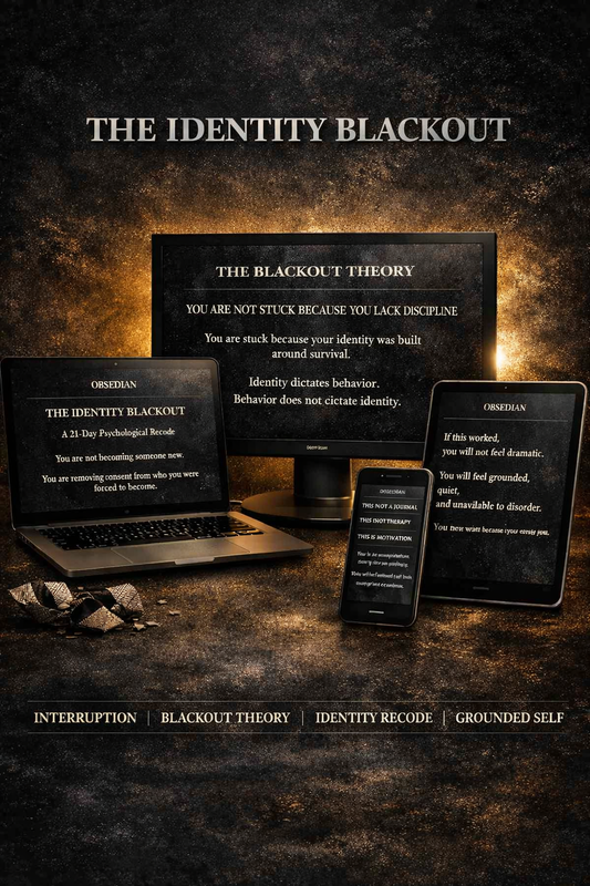 OBSEDIAN: The Identity Blackout™ — 21-Day Psychological Recode Remove consent from who you were forced to become.  → Rebuild yourself—intentionally.